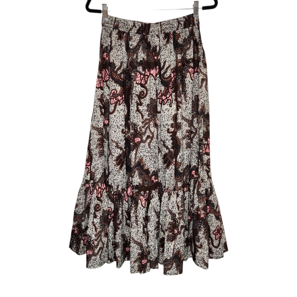 NEW Cleobella Kiesha Ankle Skirt in Castello Print Peasant Prairie Tiered XS